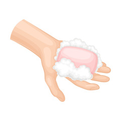 Hand Washing and Cleansing Using Soap Vector Illustration