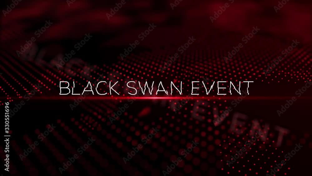 Poster black swan event modern intro text 3d animation with lens flare and depth of field focus blur series