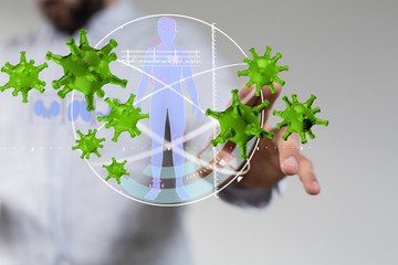 flu virus attack digital 3d