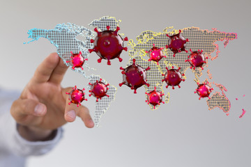epidemic coronavirus 2019-nCoV, Novel Coronavirus Alert outbreak . Virus Covid 19-NCP. Spread of...