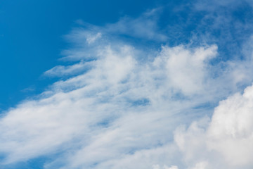 Fototapeta premium Beautiful blue sky and close-up white clouds. Nature background .