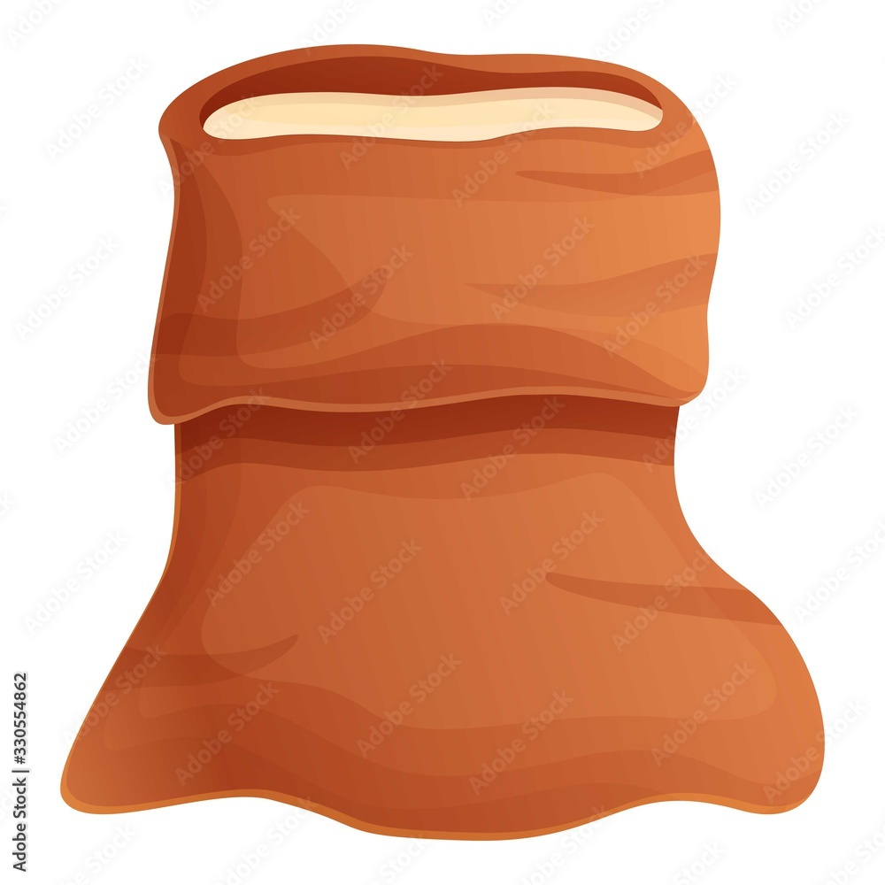 Poster open sugar sack icon. cartoon of open sugar sack vector icon for web design isolated on white backgr
