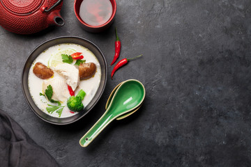 Tom Kha traditional Thai soup