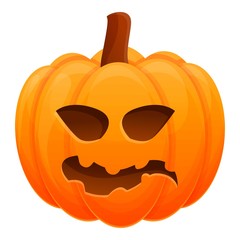 Lantern pumpkin icon. Cartoon of lantern pumpkin vector icon for web design isolated on white background