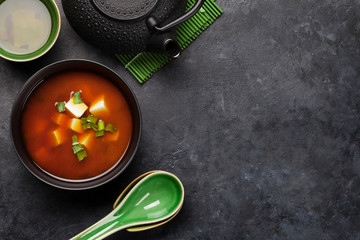 Miso traditional Japanese soup with tofu
