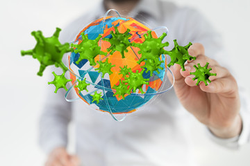 COVID-19 Business Finance Crisis Concept. Coronavirus Danger Pandemic. Global stress of world .