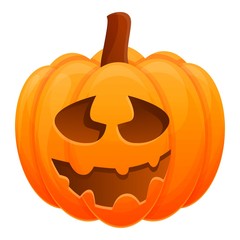 Handmade holiday pumpkin icon. Cartoon of handmade holiday pumpkin vector icon for web design isolated on white background