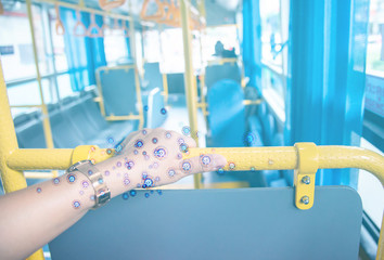 Corona virus 2019,the most transmission of virus or bacterai from hand touch concept for background...