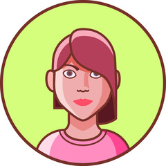 Female Avatar - Colored Line