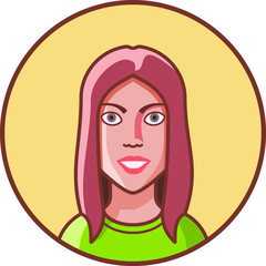 Female Avatar - Colored Line