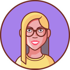 Female Avatar - Colored Line