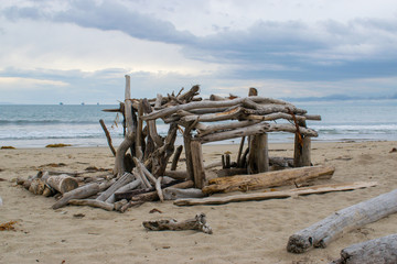 structure on the beach