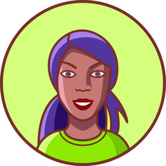 Female Avatar - Colored Line