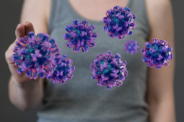contagious coronavirus pandemic, dangerous virus outbreak 3d.