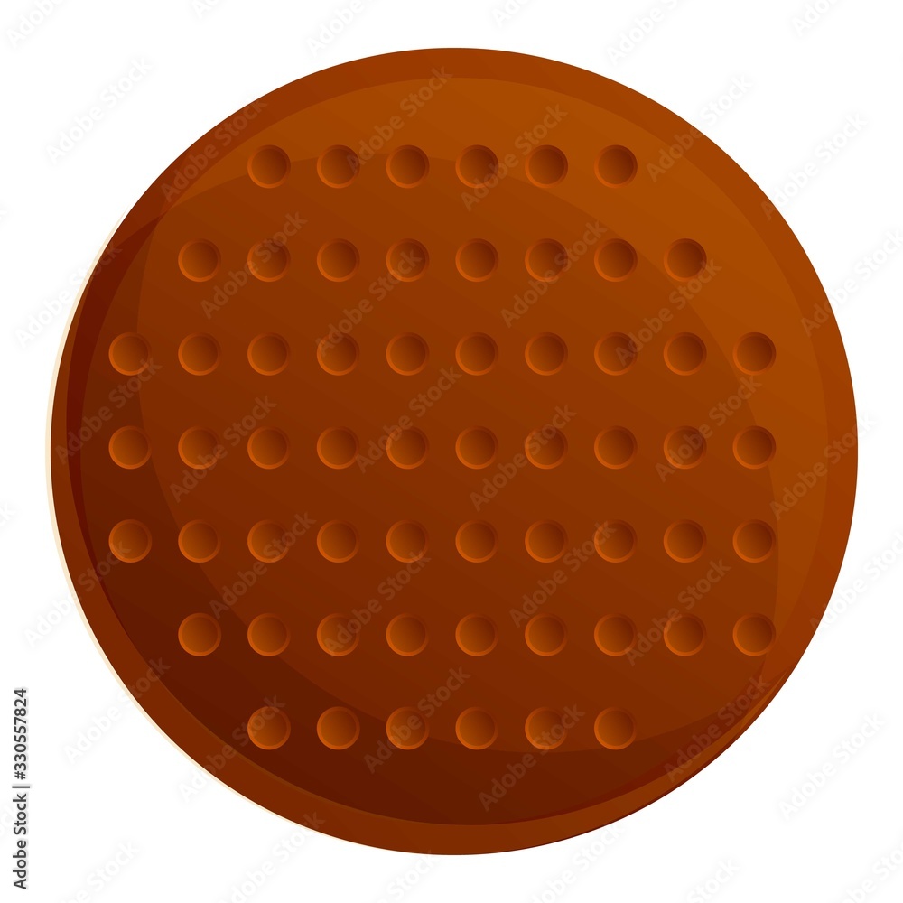 Poster chocolate cookie icon. cartoon of chocolate cookie vector icon for web design isolated on white back