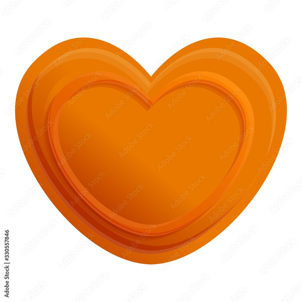 Aufkleber heart shape cookie icon. cartoon of heart shape cookie vector icon for web design isolated on white 