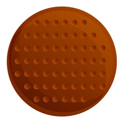 Chocolate cookie icon. Cartoon of chocolate cookie vector icon for web design isolated on white background