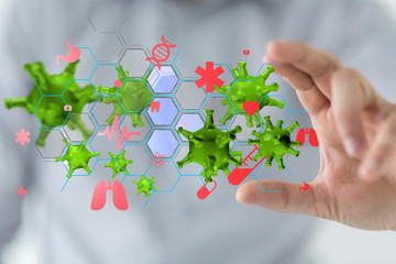 Coronavirus or Flu virus - Microbiology And Virology Concept.