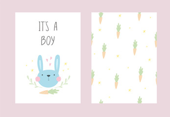 Baby Shower card design. Cute hand drawn . vector print