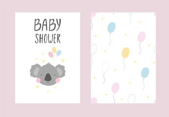 Baby Shower card design. Cute hand drawn . vector print