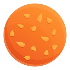 Round biscuit icon. Cartoon of round biscuit vector icon for web design isolated on white background