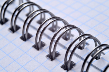 open spiral notebook, macro, close up