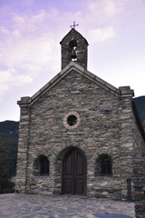 Sunset at the Sanctuary of Canólich, Sant Julia de Loria, Andorra.