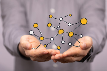 team work connection digital concept .