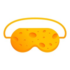 Cheese print sleeping mask icon. Cartoon of cheese print sleeping mask vector icon for web design isolated on white background