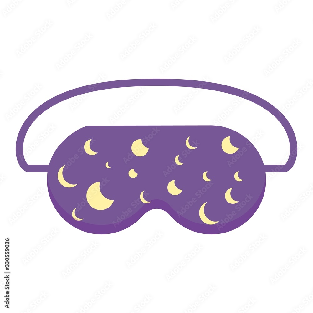 Poster moon print sleeping mask icon. cartoon of moon print sleeping mask vector icon for web design isolat
