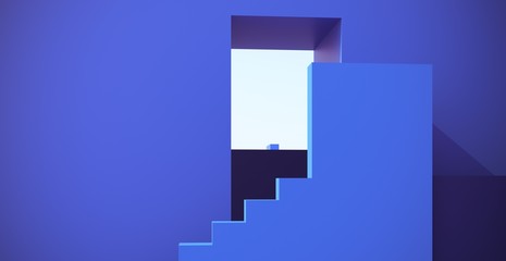 Architectural construction, bright building, metro, hallway in sun light - 3d, render. Simple, trendy architectural illustration for advertising, business, presentations, wallpapers.