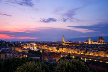 Naklejka premium Florenz am Abend, Toskana, Italien