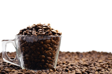 Coffee beans. Arabica Robusta. Black coffee.