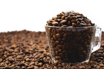 Coffee beans. Arabica Robusta. Black coffee.