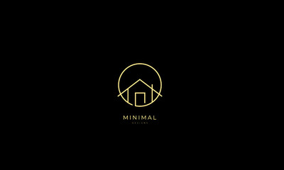 a line art icon logo of a house 