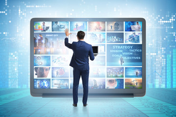 Many different images in video streaming concept