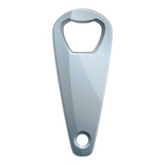 Steel bottle opener icon. Cartoon of steel bottle opener vector icon for web design isolated on white background