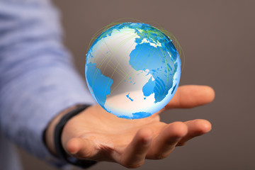 digital earth connection concept 3d.