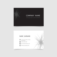 Minimal business card print template design, Black White color and simple clean layout, Vector illustration flat design,.