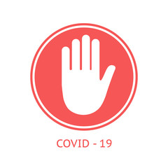 Obraz premium Stop coronavirus red sign. No covid-19 sign isolated. Vector icon. Coronavirus Control. Fighting coronavirus.
