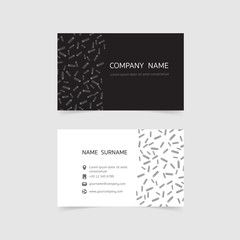 Fototapeta na wymiar Minimal business card print template design, Black White color and simple clean layout, Vector illustration flat design,