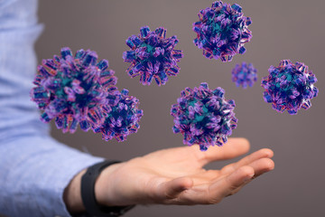 flu virus attack digital 3d  epidemic.