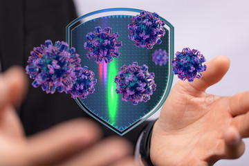 flu virus attack digital 3d  epidemic.