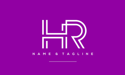 Alphabet letter icon logo HR