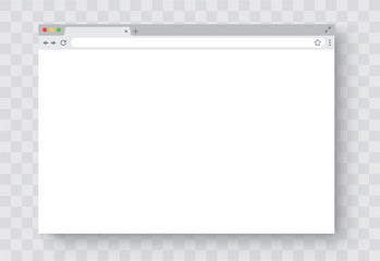 Browser window. Realistic blank browser window with shadow. Empty web page mockup - stock vector. - obrazy, fototapety, plakaty