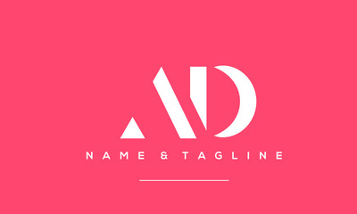 Fototapeta premium Alphabet letter icon logo AD