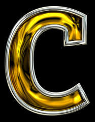 3D rendering. Lowercase Letter c.