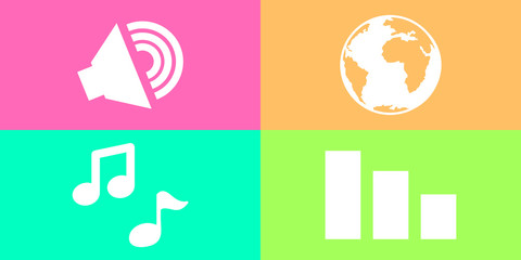 Set of flat icons. Beautiful icons backdrop