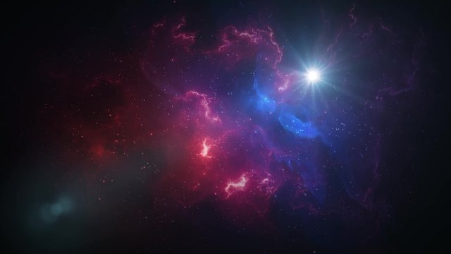 Fantastic Space Background With Nebula And Stars Loop/ 4k animation of a seamless looping space background looped with stars and nebulas