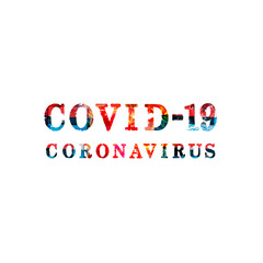 Covid-19, corona virus  isolated inscription vector illustartion 